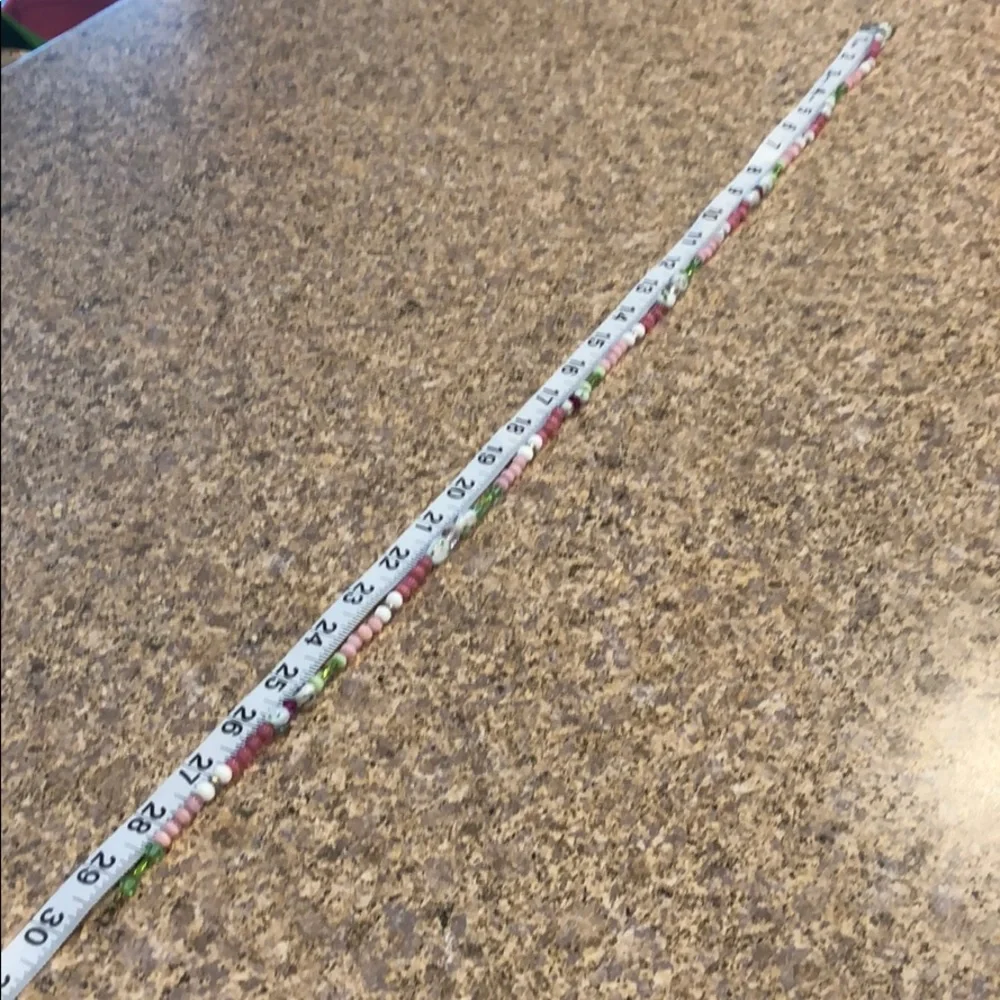 Handmade Summer Necklace - Pink, Green & White - Picture 5 of 6